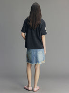 Vintage Patchwork Remake Denim Skirt