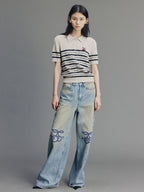 Sporty Cherry Vintage Straight-Leg Jeans