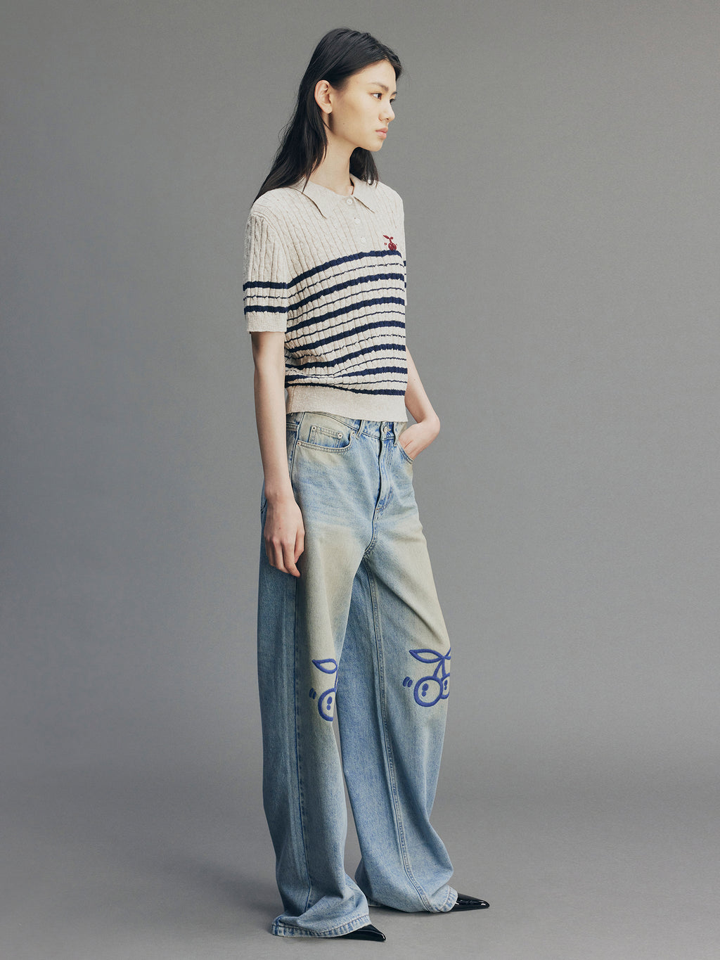 Sporty Cherry Vintage Straight-Leg Jeans