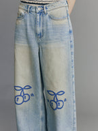 Sporty Cherry Vintage Straight-Leg Jeans