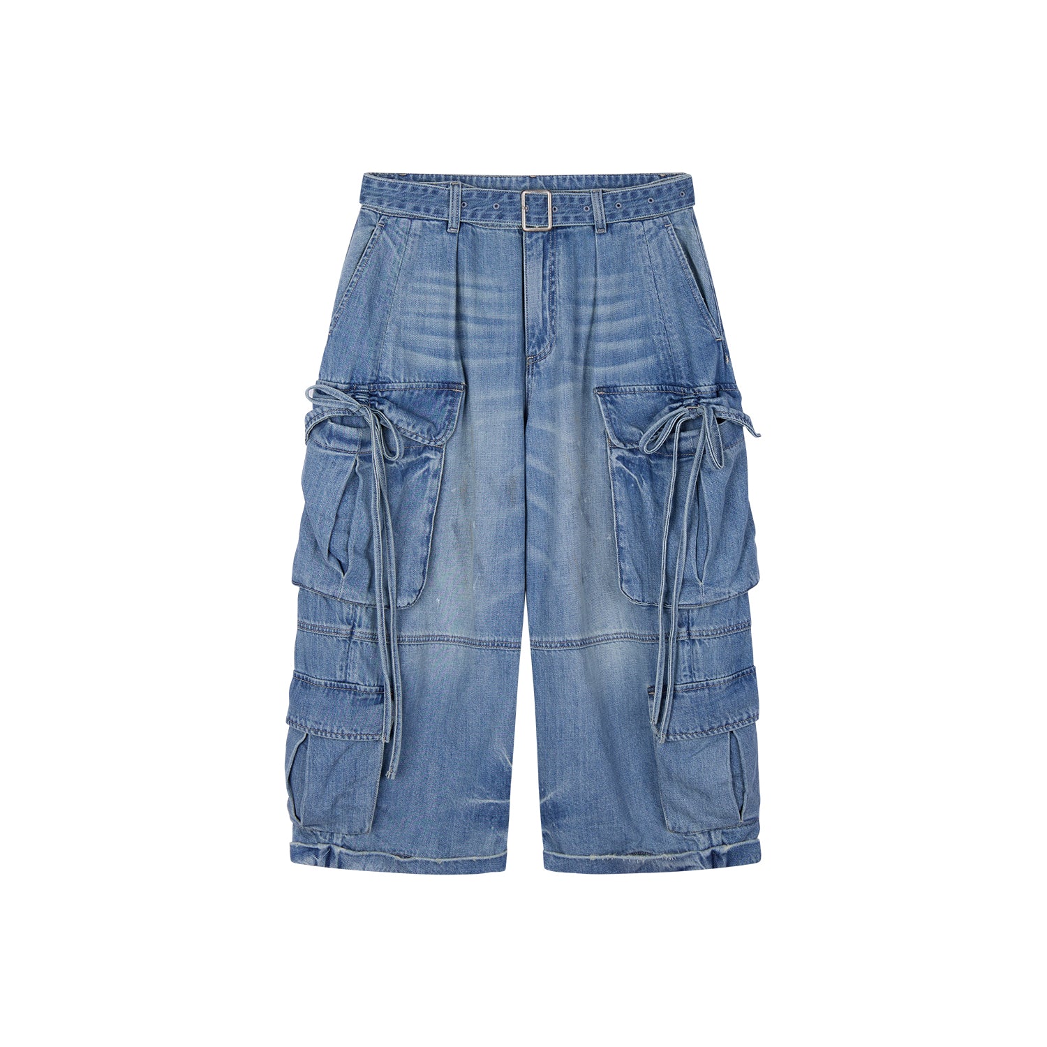 3D Bow Tie Denim Cargo Pants