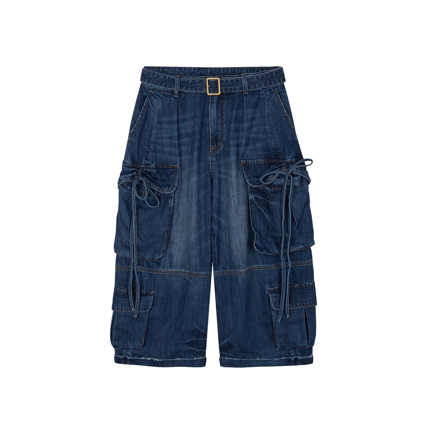 3D Bow Tie Denim Cargo Jeans