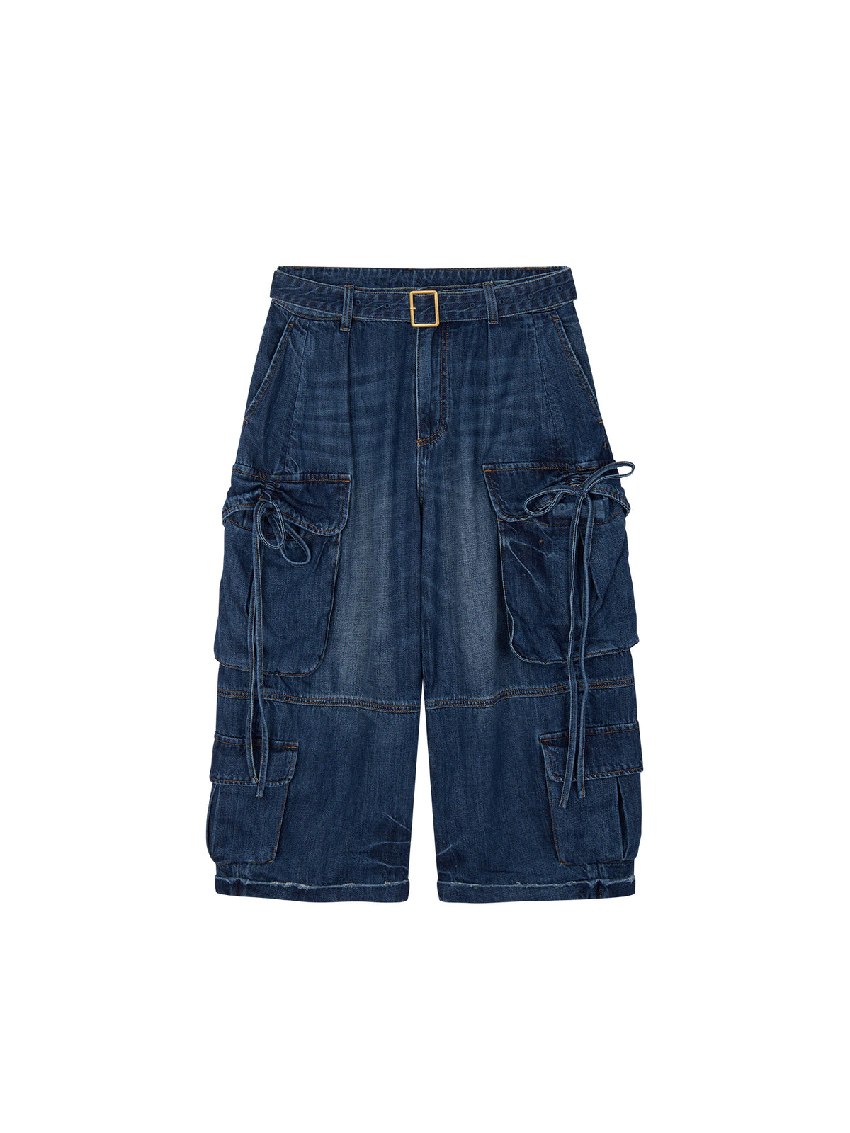 3D Bow Tie Denim Cargo Jeans