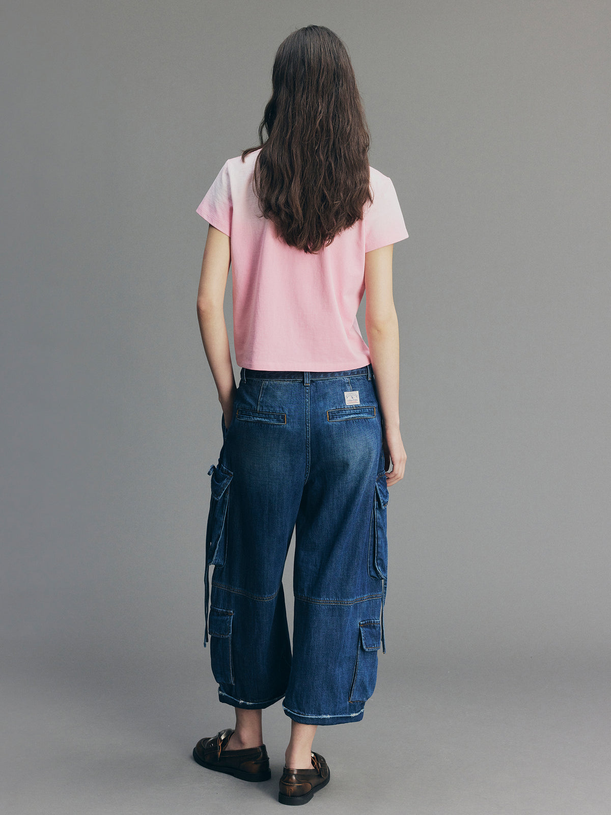 3D Bow Tie Denim Cargo Jeans