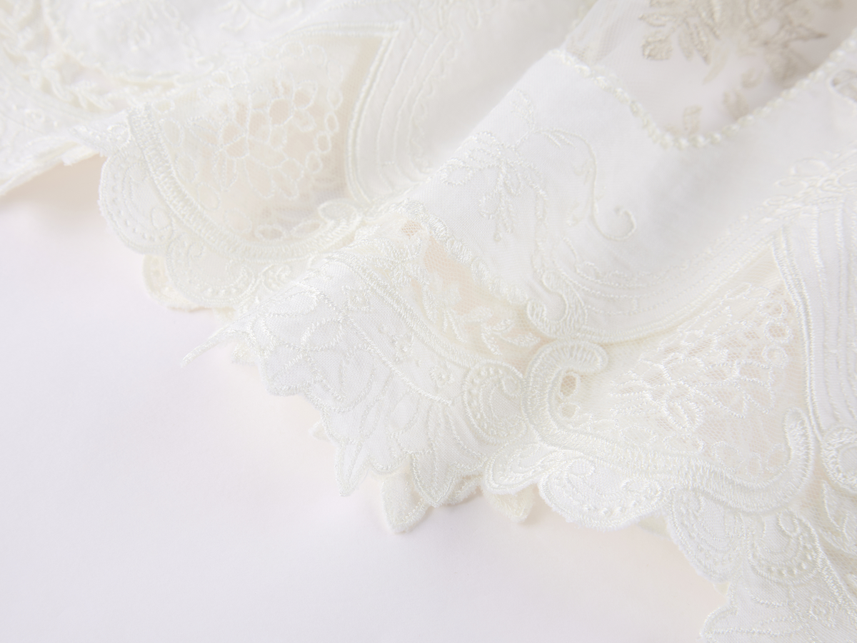 Dimensional Embroidered Lace Flared Skirt