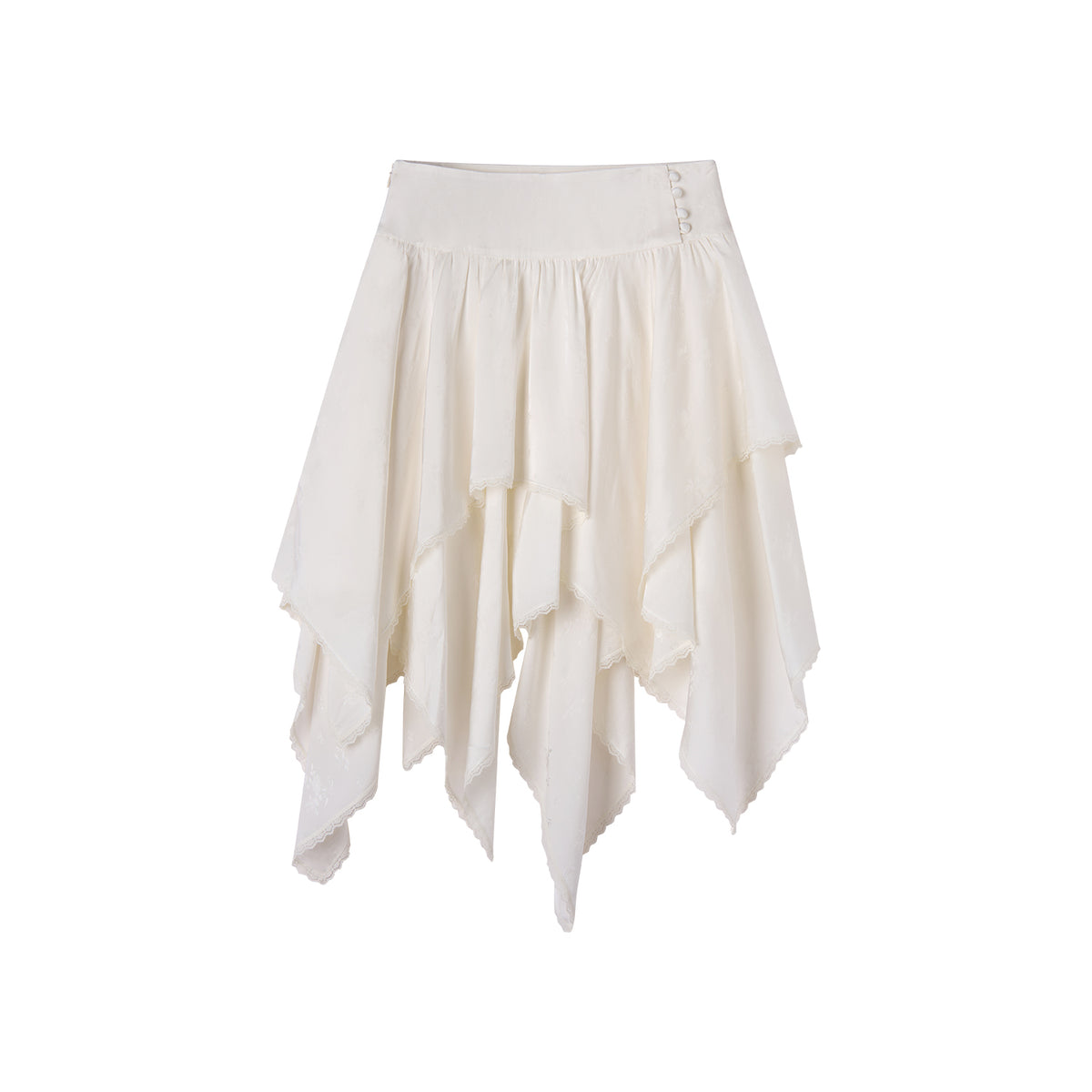 Satin Mixed Asymmetric Skirt