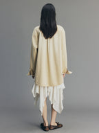 Satin Mixed Asymmetric Skirt