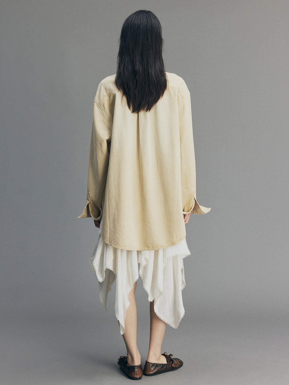 Satin Mixed Asymmetric Skirt