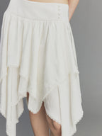 Satin Mixed Asymmetric Skirt