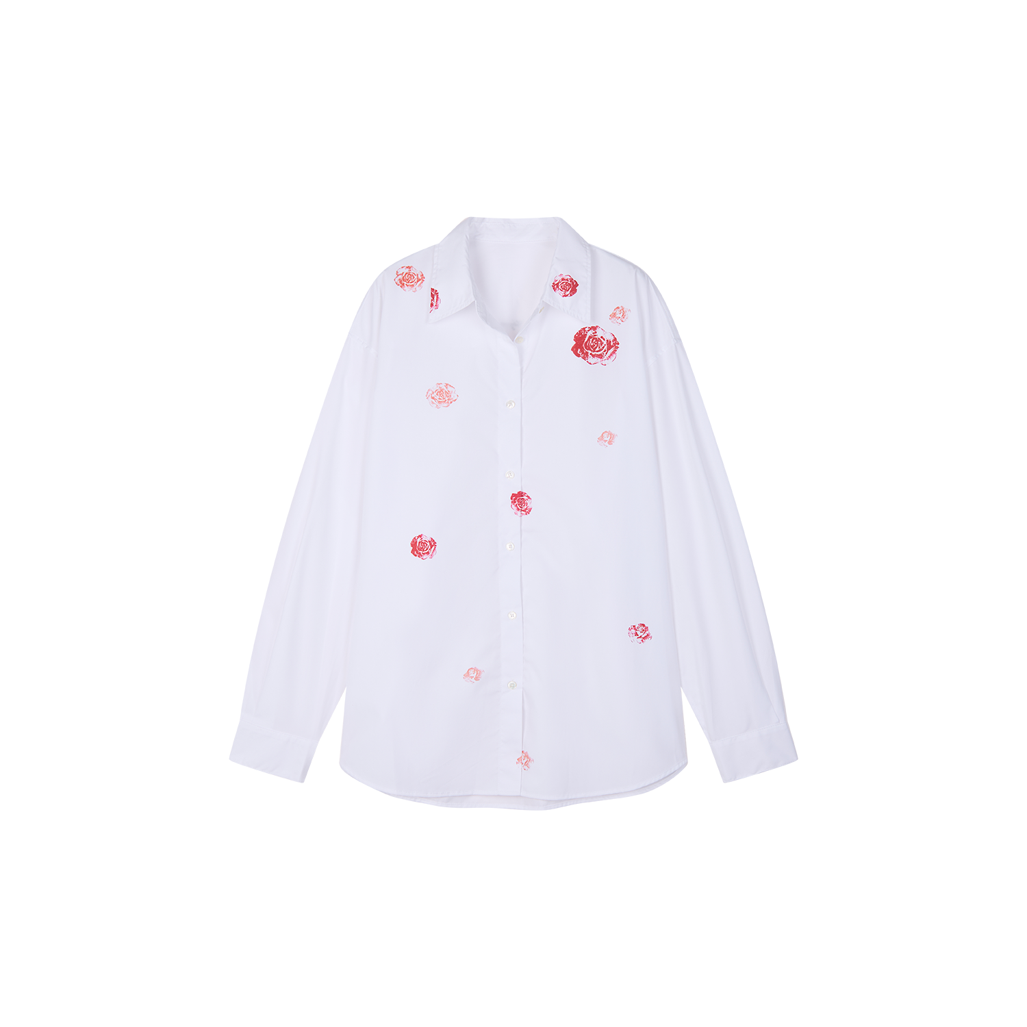 Rose Lipstick Print Poplin Shirt