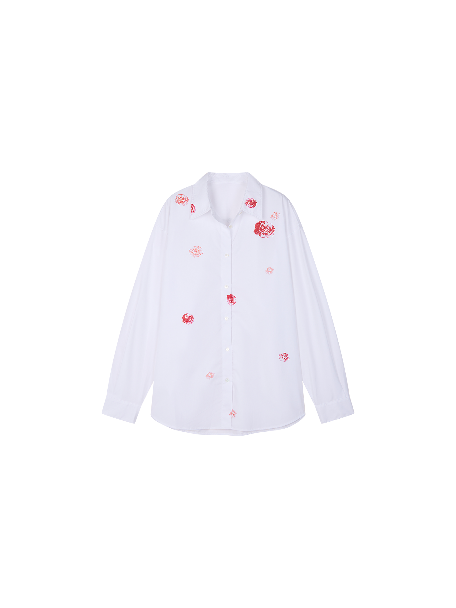 Rose Lipstick Print Poplin Shirt