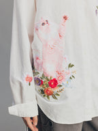 Fantasy Cat Embroidered Shirt