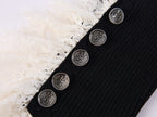 Classical Ornate Lace-Sleeve Knit Sweater