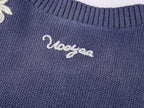 Vintage Embroidered Distressed Knit Cardigan