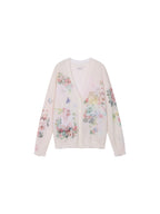 Fantasy Cat Print V-Neck Cardigan