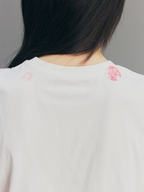 Rose Lipstick Print Fitted T-shirt