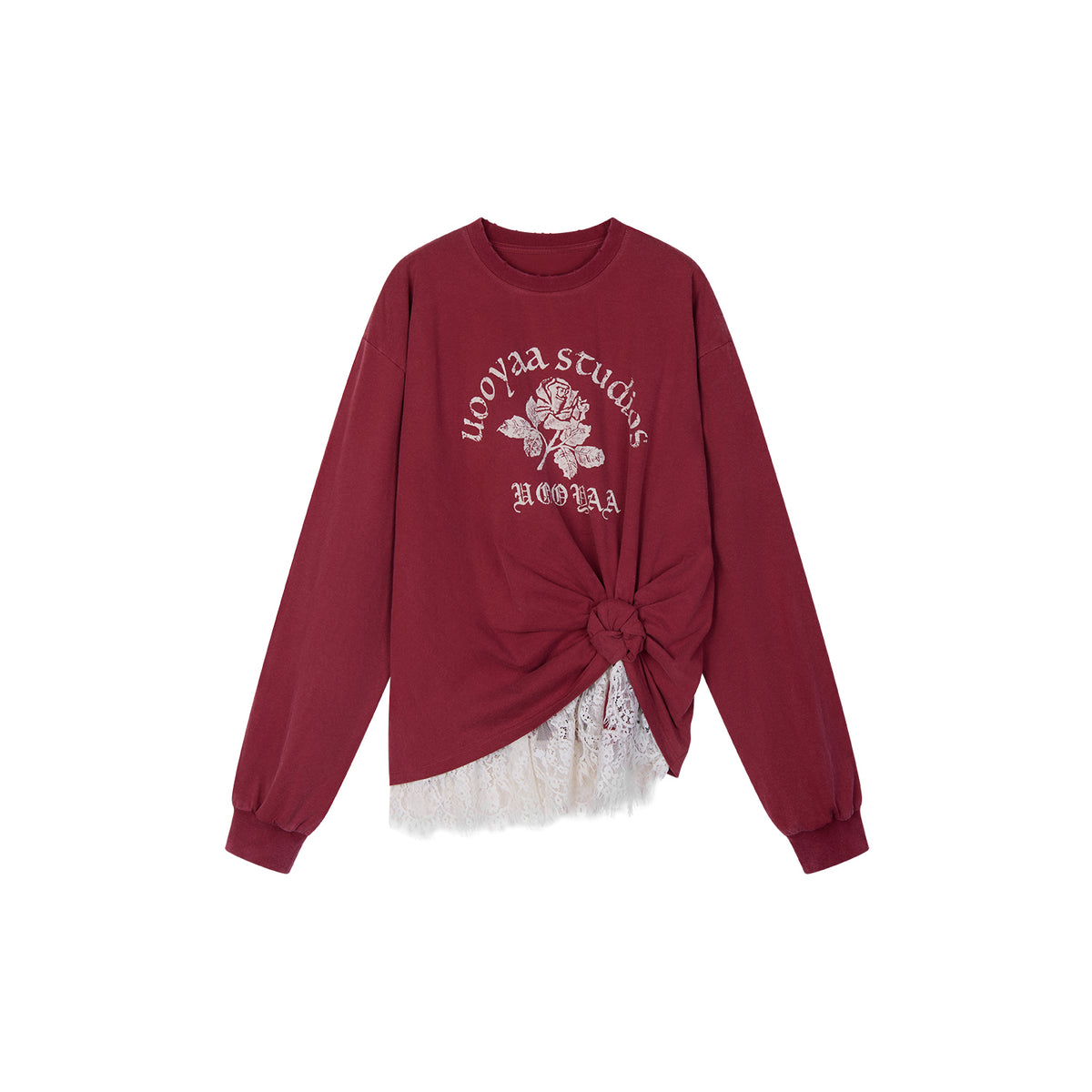 Casual Twisted Layered Collegiate Sweatshirt
