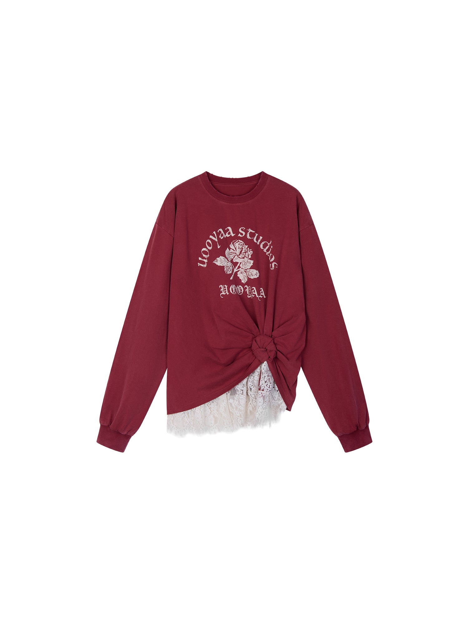 Casual Twisted Layered Collegiate Sweatshirt
