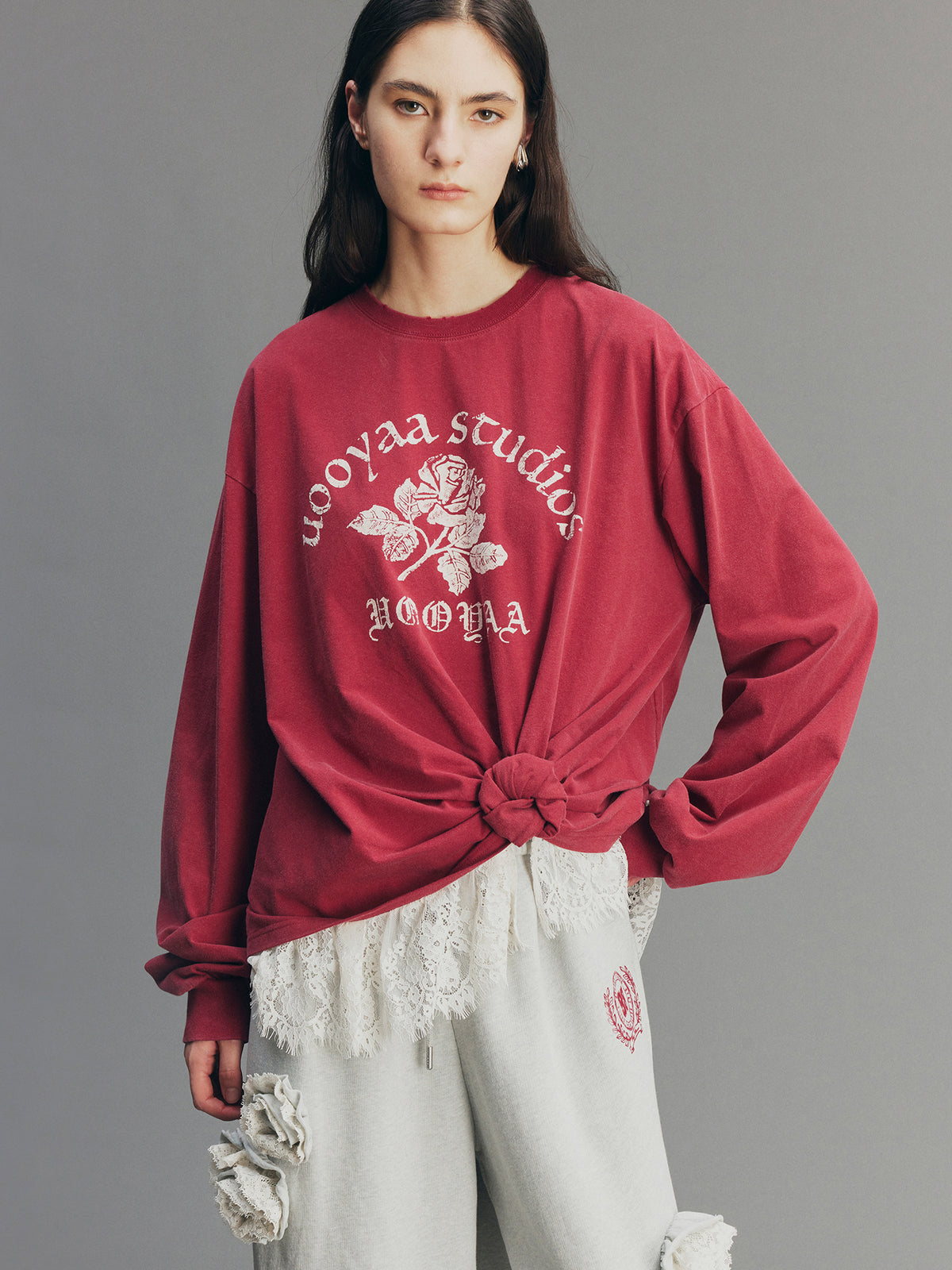 Casual Twisted Layered Collegiate Sweatshirt