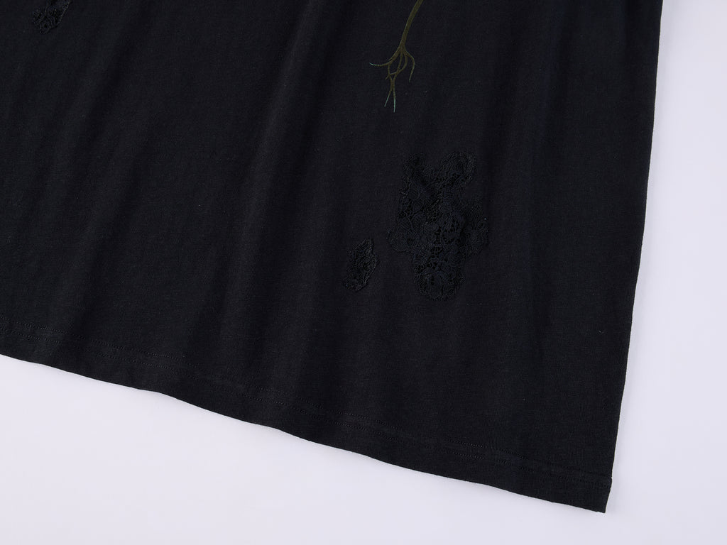 Playful True Flower Lace Distressed Sweatshirt