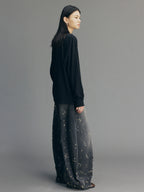 Playful True Flower Lace Distressed Sweatshirt