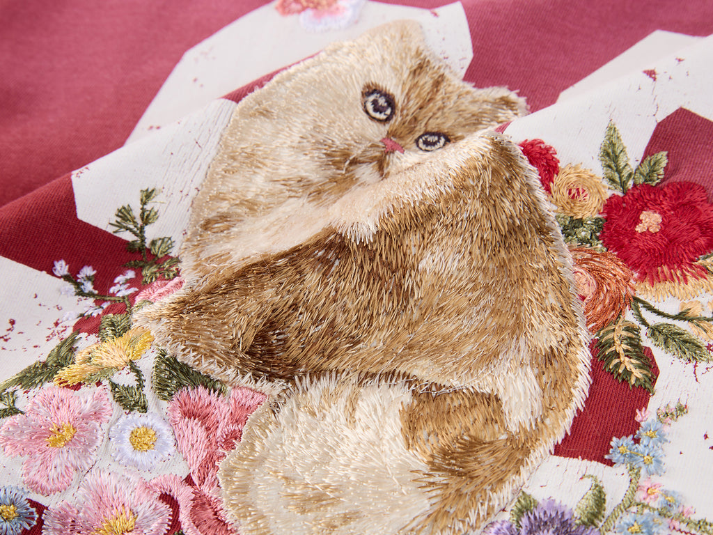 Fantasy Cat Embroidered Sweatshirt