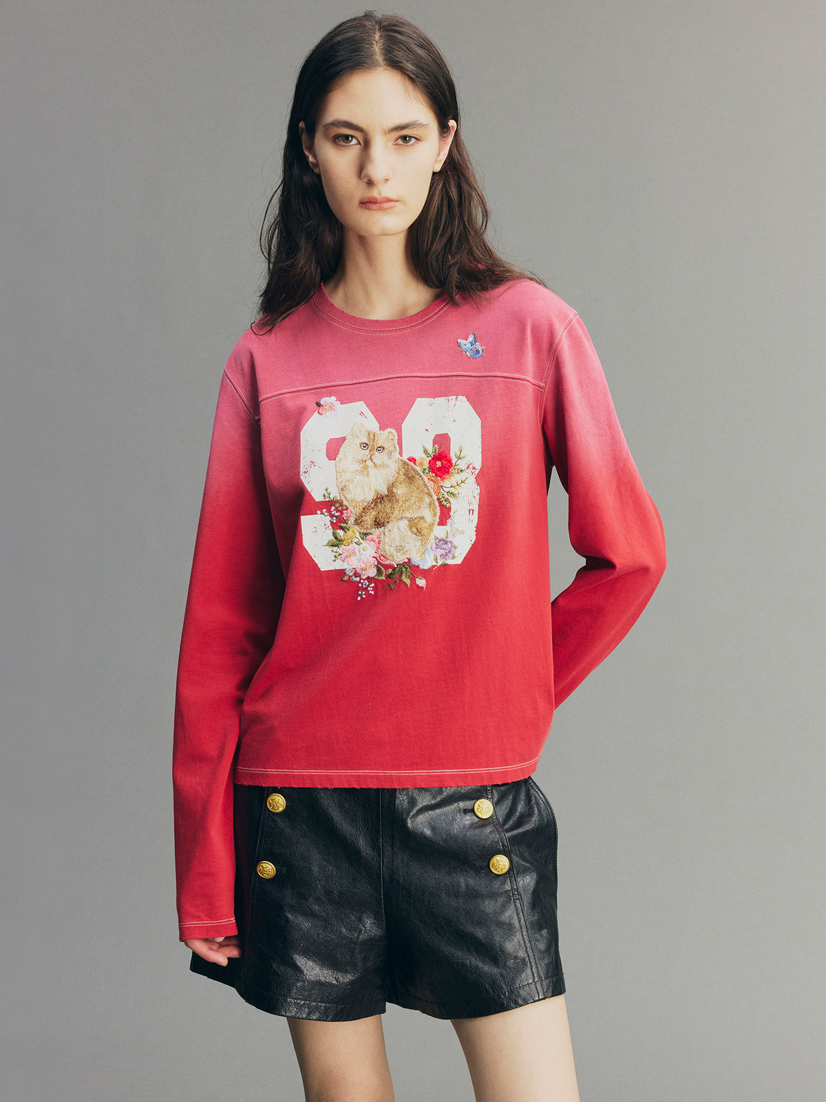 Fantasy Cat Embroidered Sweatshirt