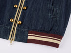 Vintage Romantic Military Denim Bomber Jacket