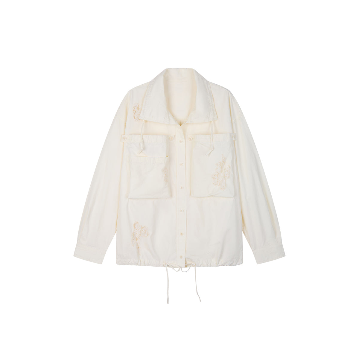 Casual Adjustable Drawstring Utility Shirt