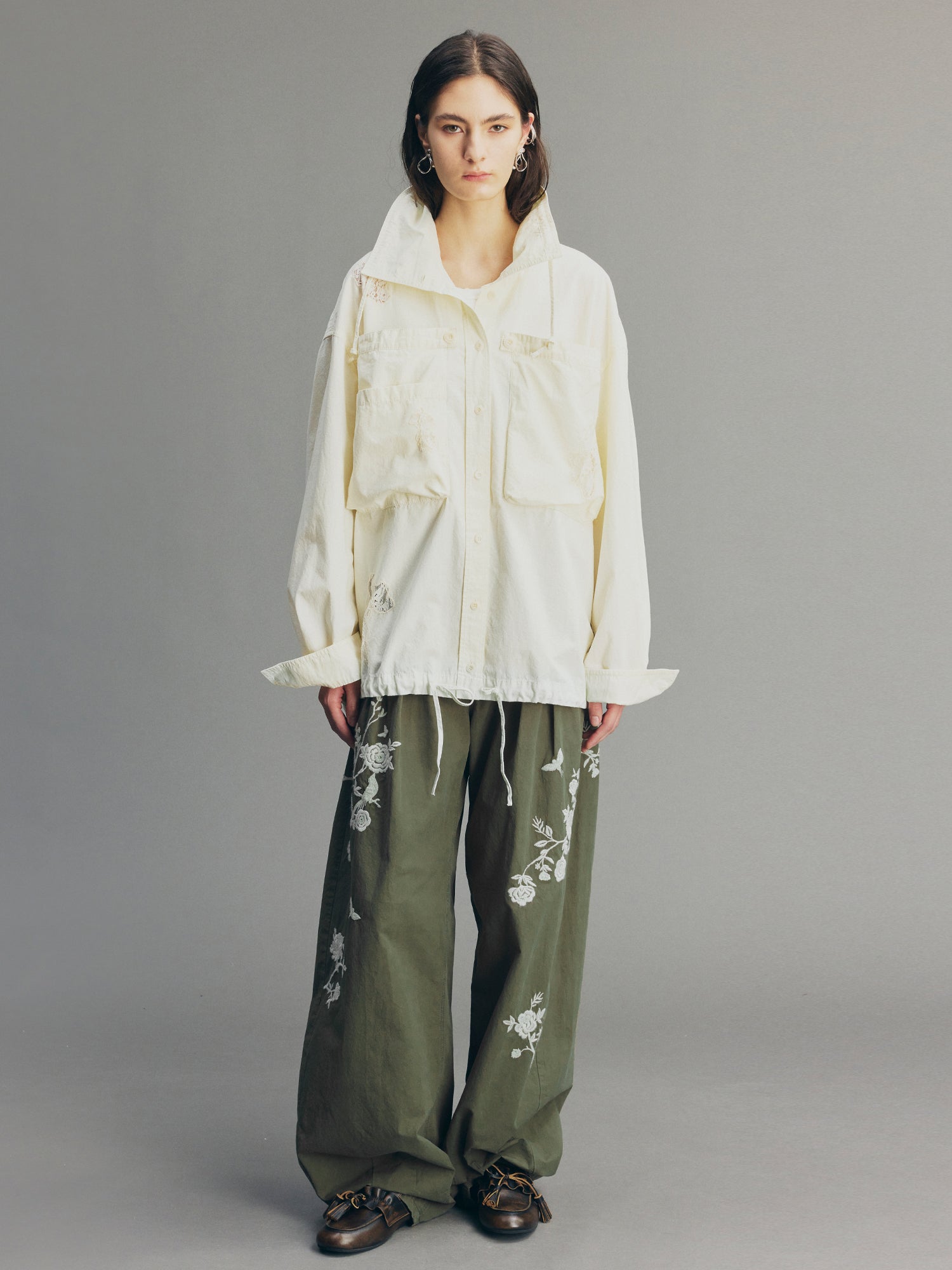 Casual Adjustable Drawstring Utility Shirt