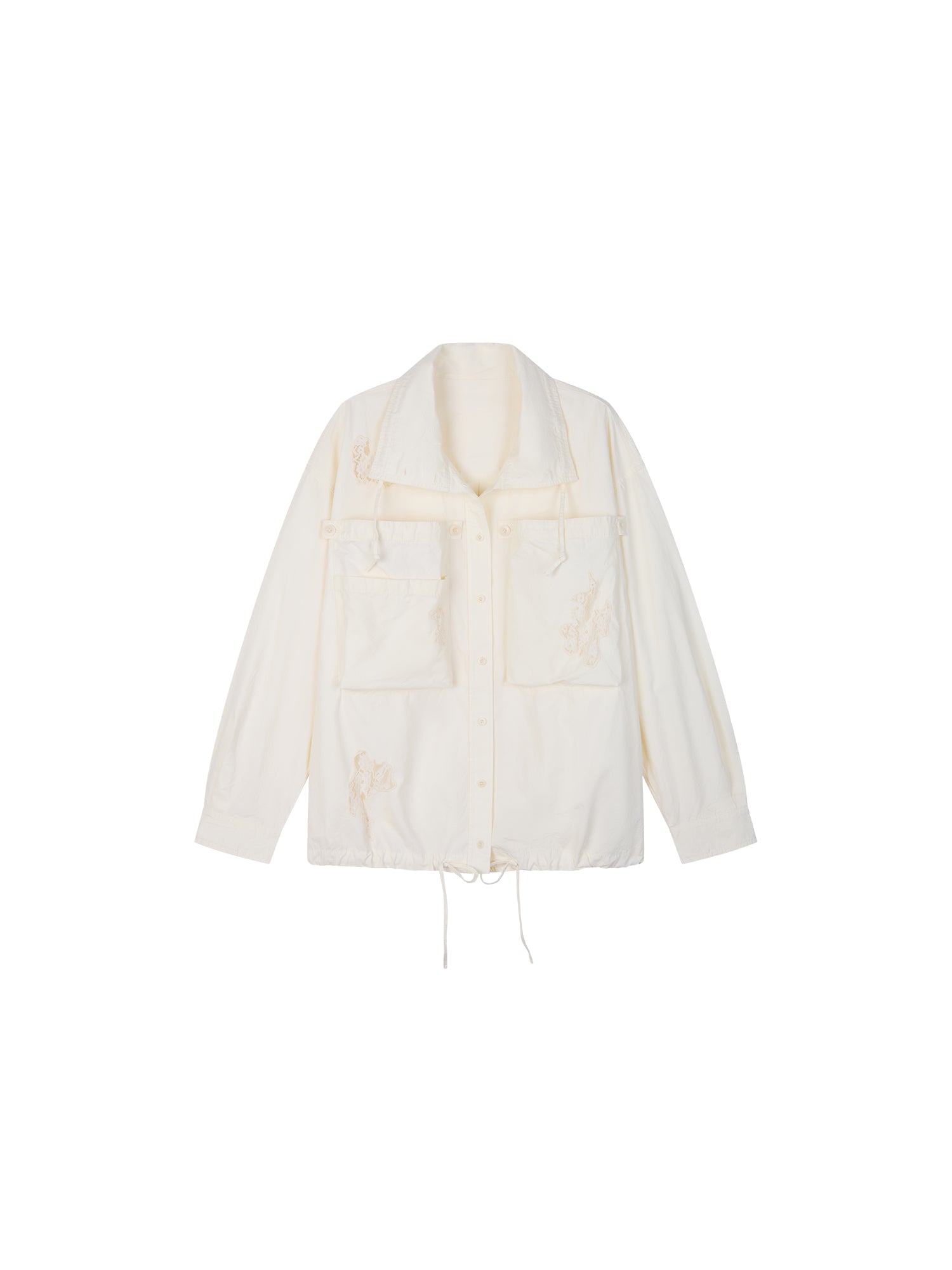 Casual Adjustable Drawstring Utility Shirt
