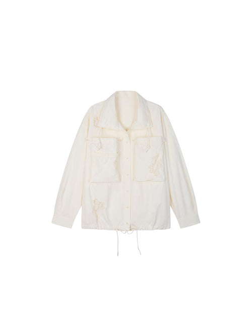 Casual Adjustable Drawstring Utility Shirt