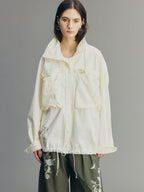 Casual Adjustable Drawstring Utility Shirt