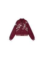 Vintage Embroidered Distressed Sweatshirt Jacket