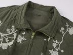 Vintage Embroidered Drawstring Utility Jacket
