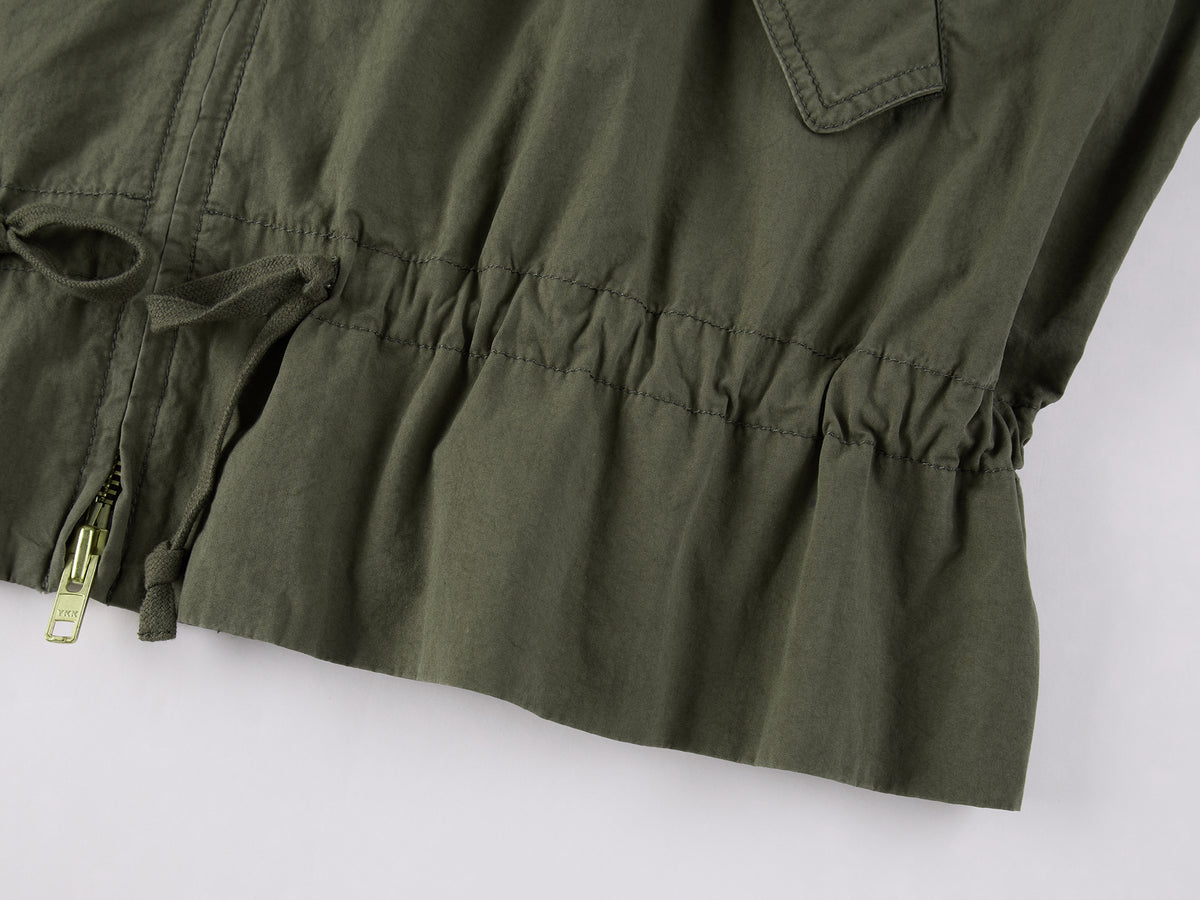 Vintage Embroidered Drawstring Utility Jacket