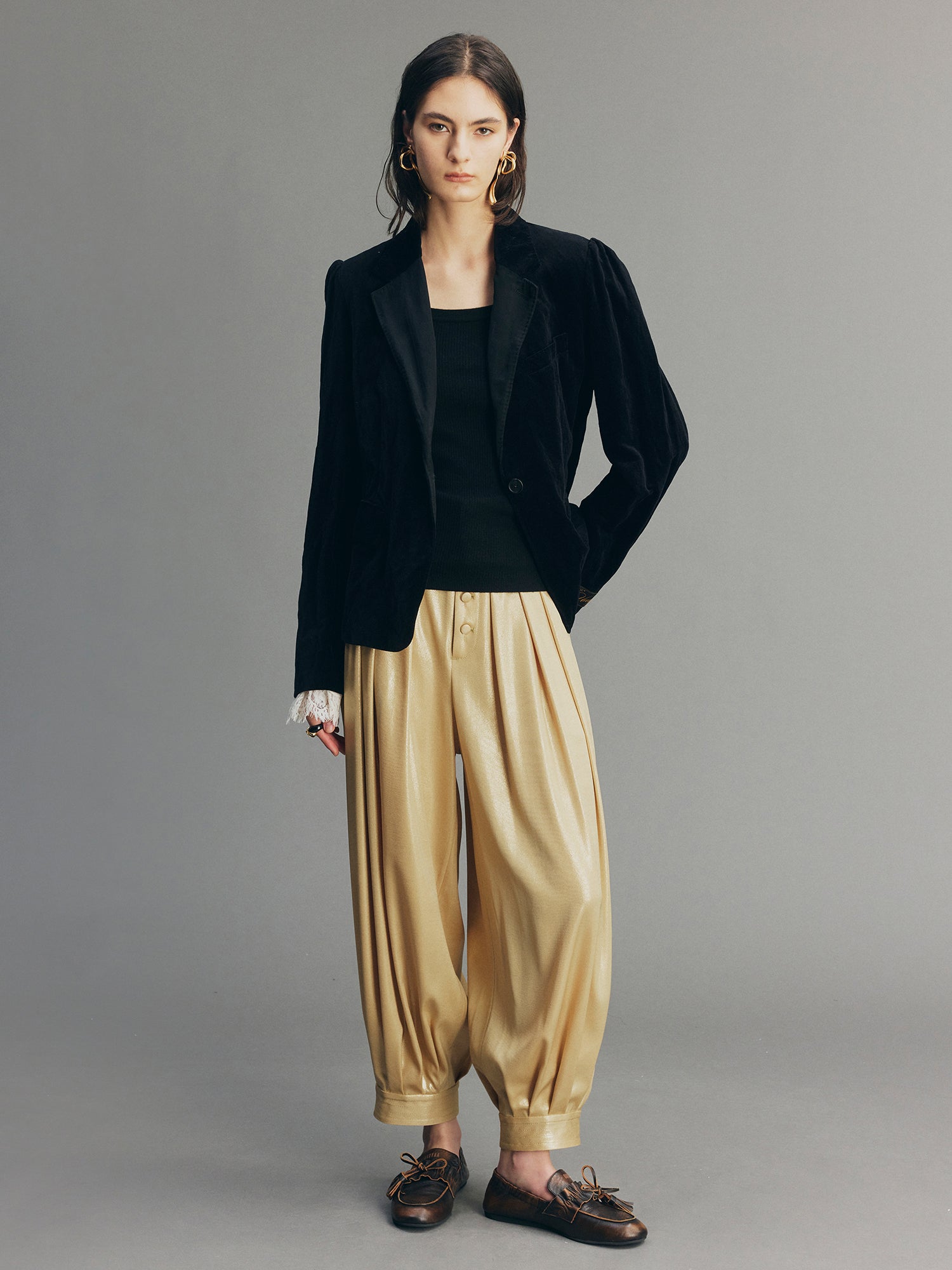 Distressed Aquatic Tuxedo Blazer