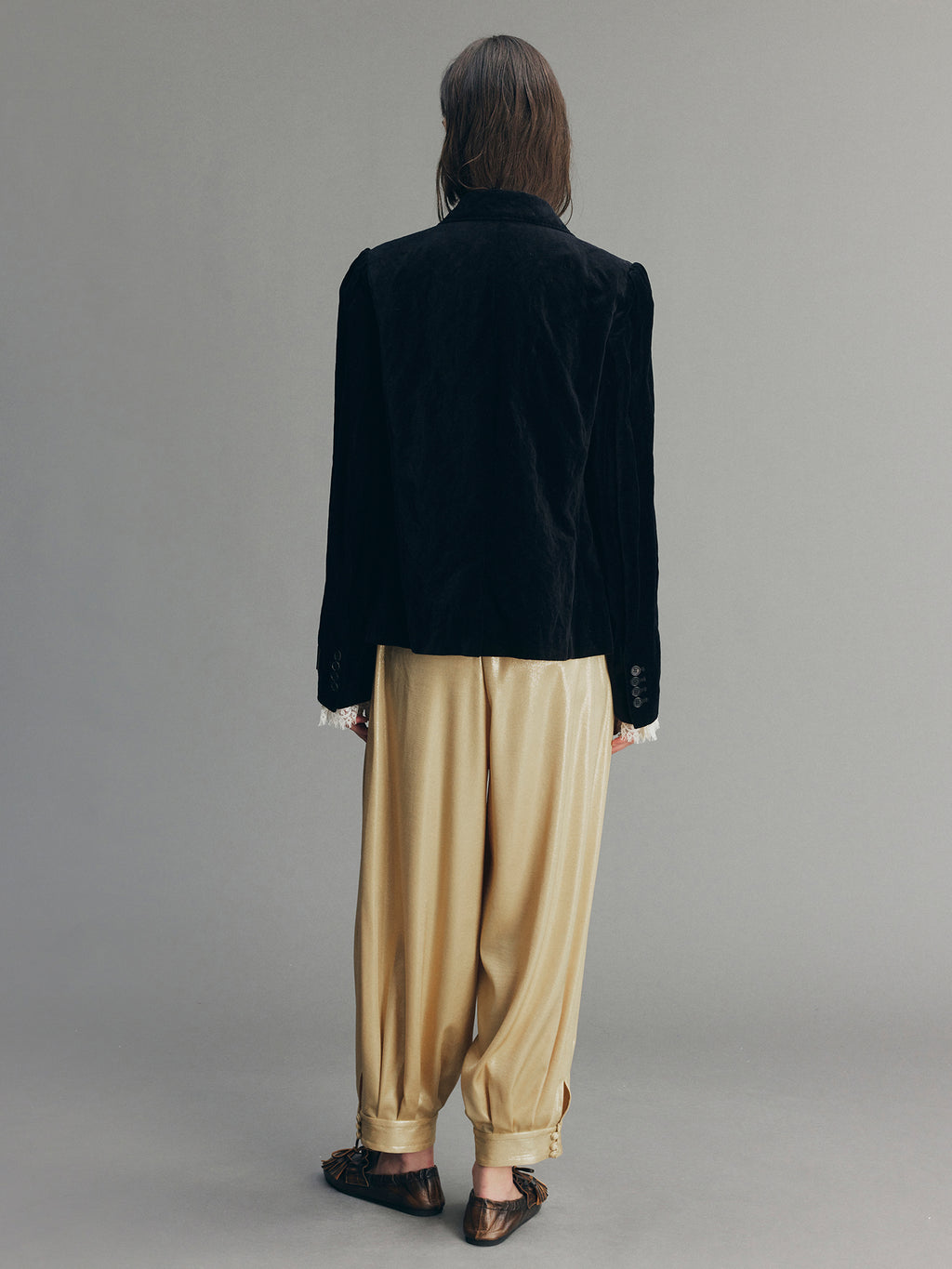 Distressed Aquatic Tuxedo Blazer