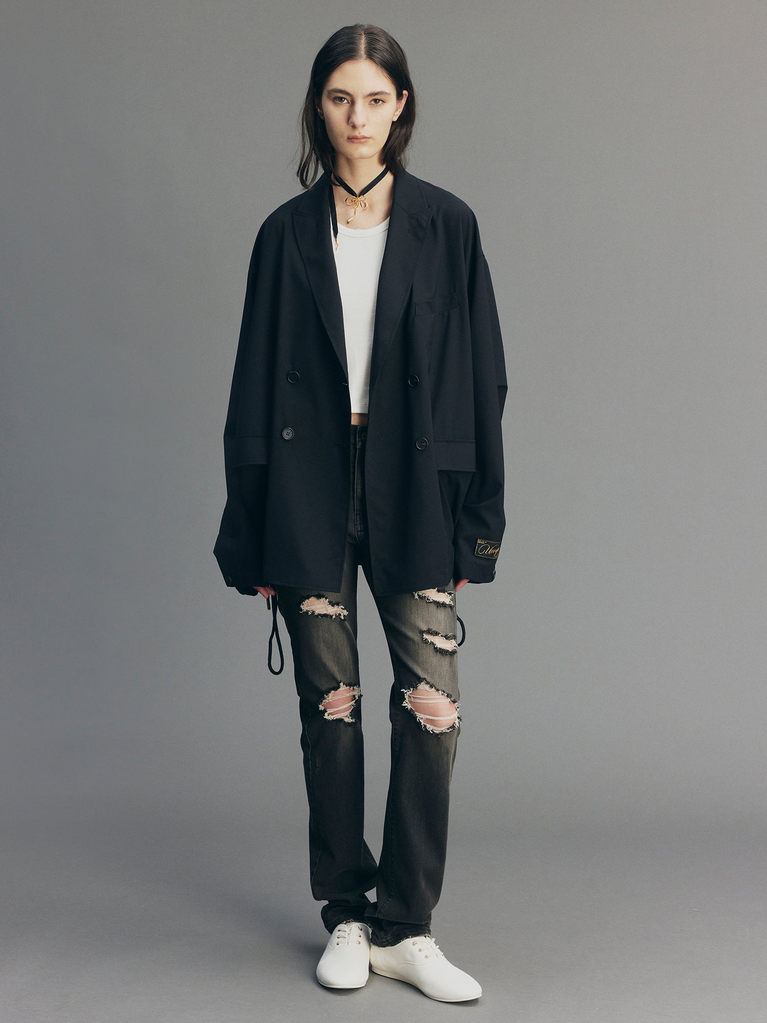 Bambi Embroidered Double-Breasted Blazer