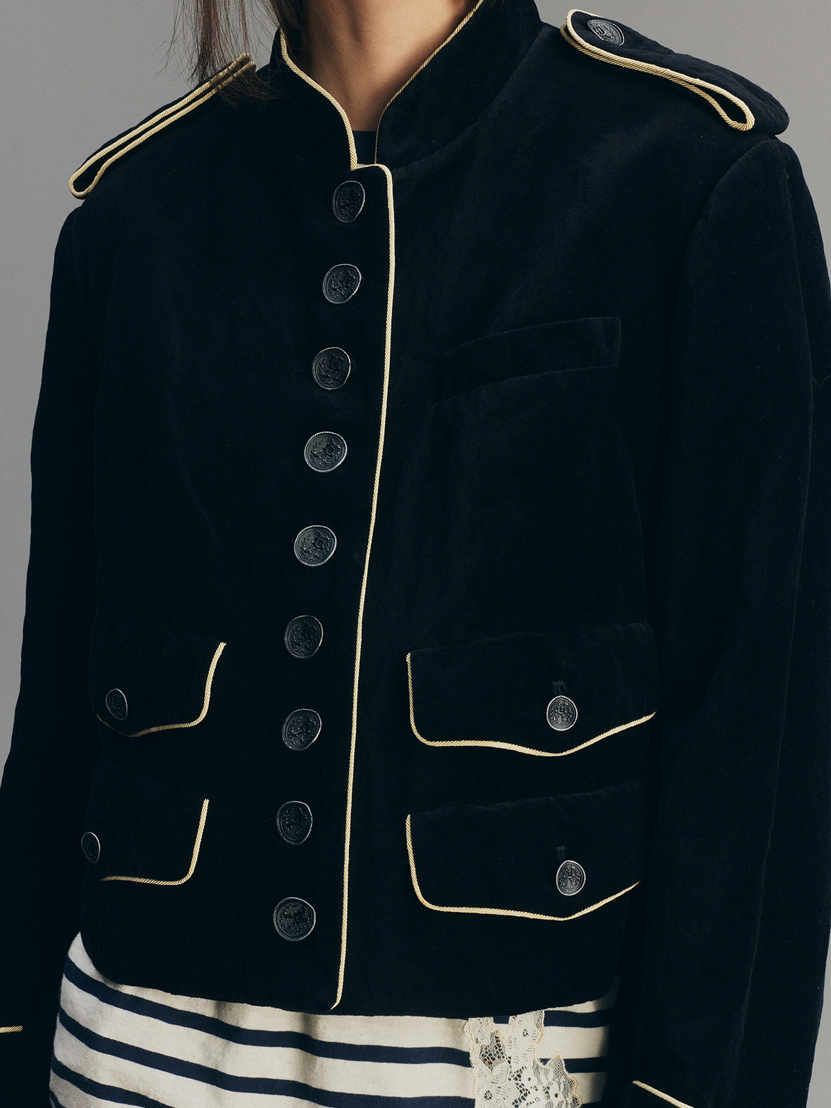 Contrast Napoleon Military Jacket