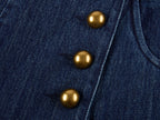 Vintage Romantic Military Denim Carpi Pants