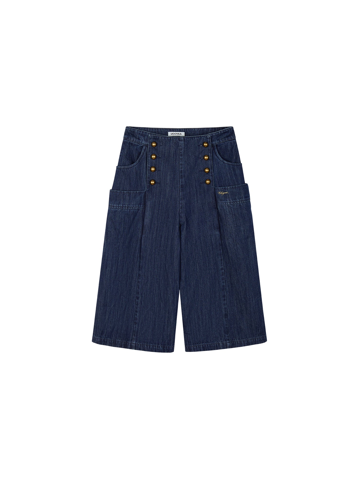 Vintage Romantic Military Denim Carpi Pants