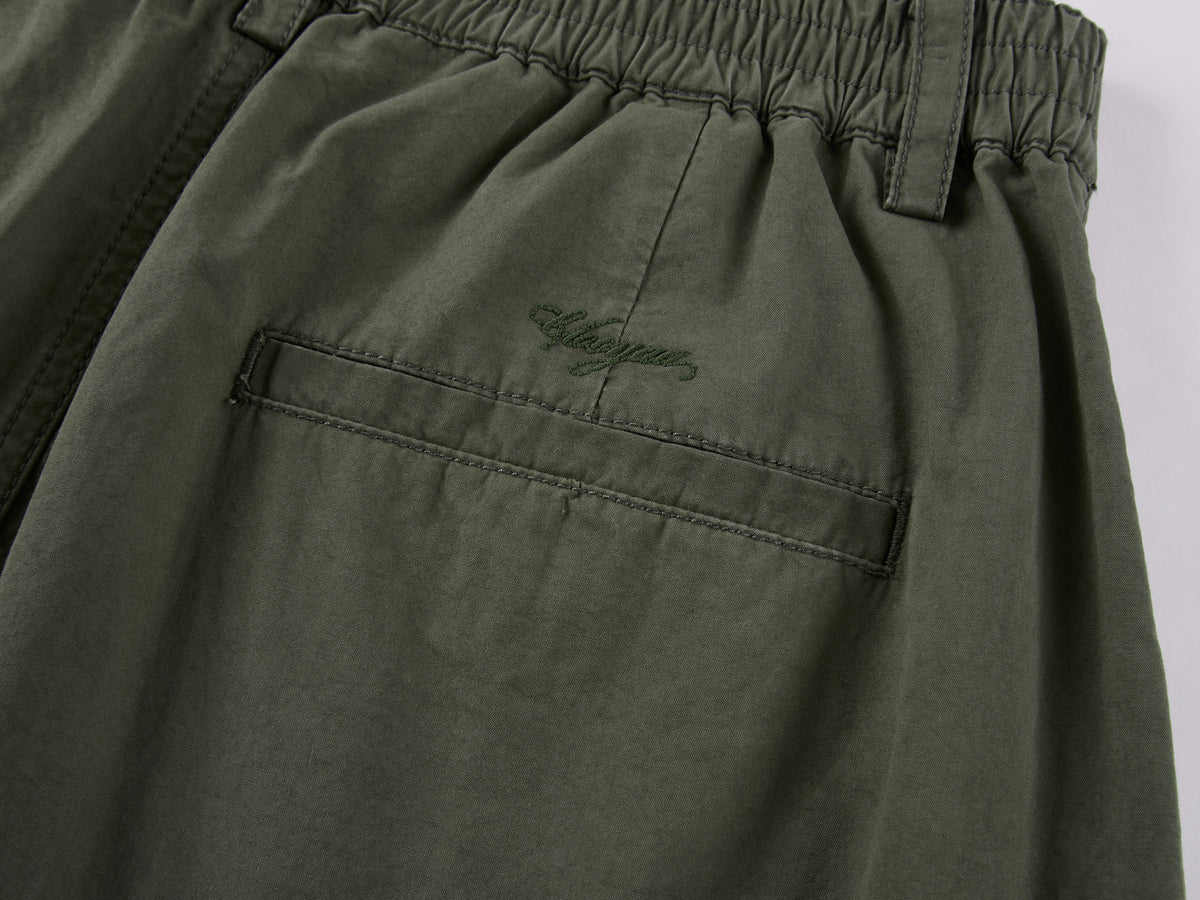 Vintage Embroidered Curved-Leg Pants