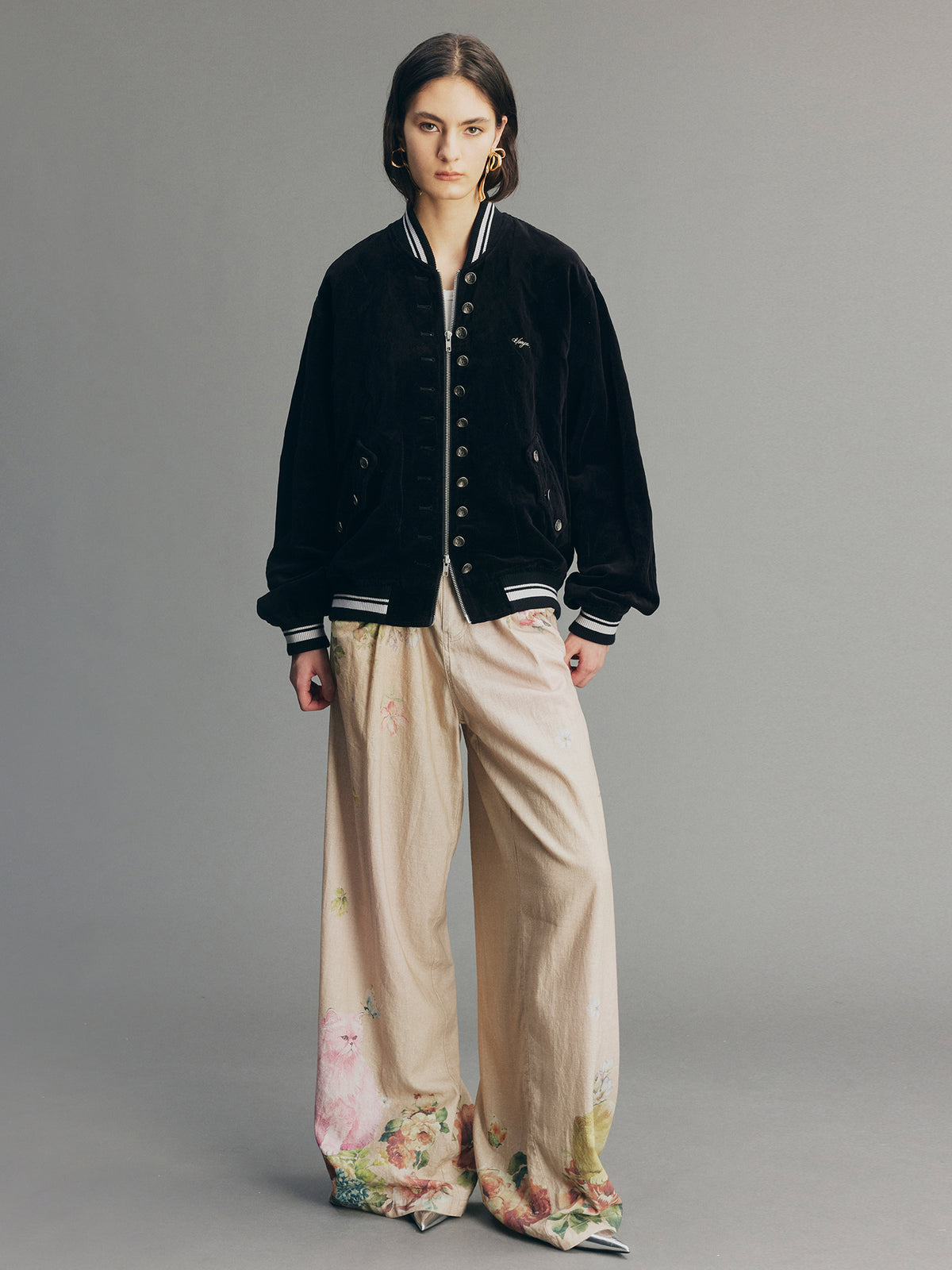 Fantasy Cat Print Straight Pants