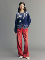 Rock Red Relaxed Straight-Leg Pants