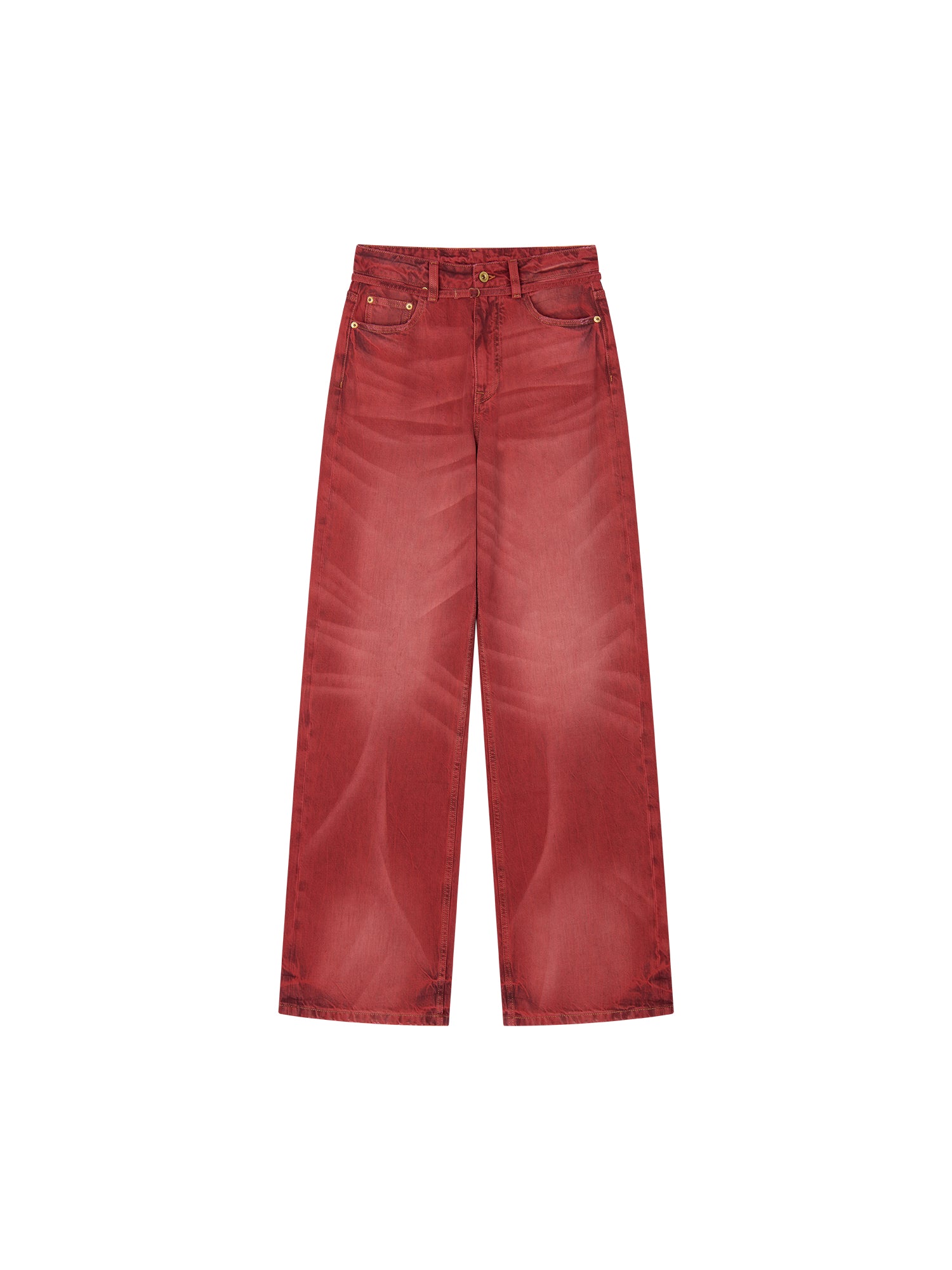 Rock Red Relaxed Straight-Leg Pants