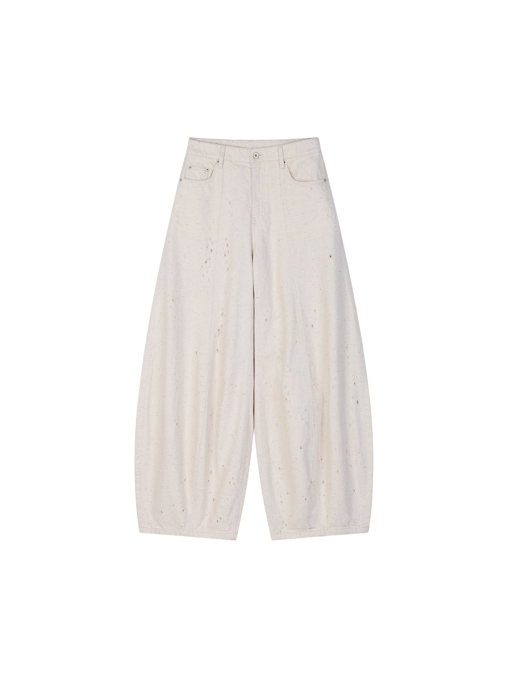 Speckled Distressed Balloon Jeans