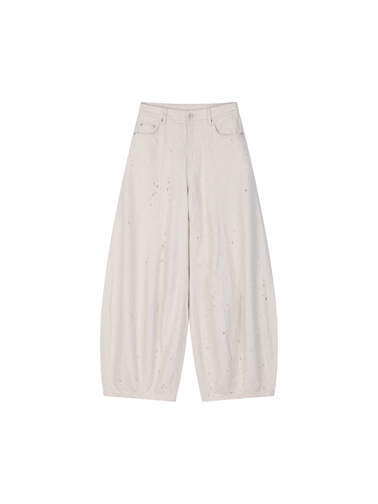 Speckled Distressed Balloon Jeans