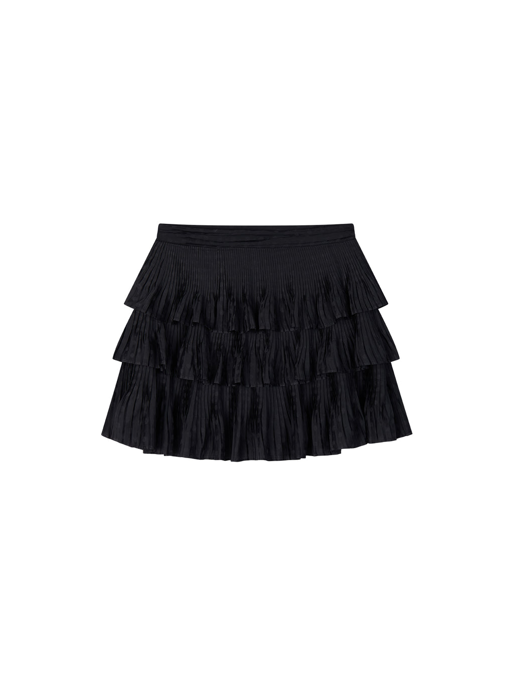 Vintage Glam Satin-Jacquard Tiered Skirt