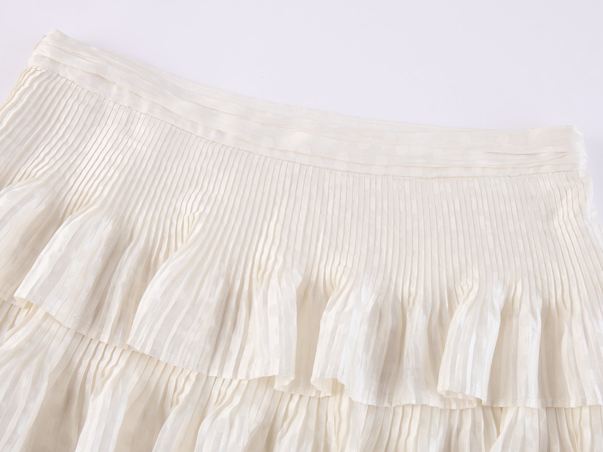 Vintage Glam Satin-Jacquard Tiered Skirt